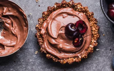 chocolate dessert with berries