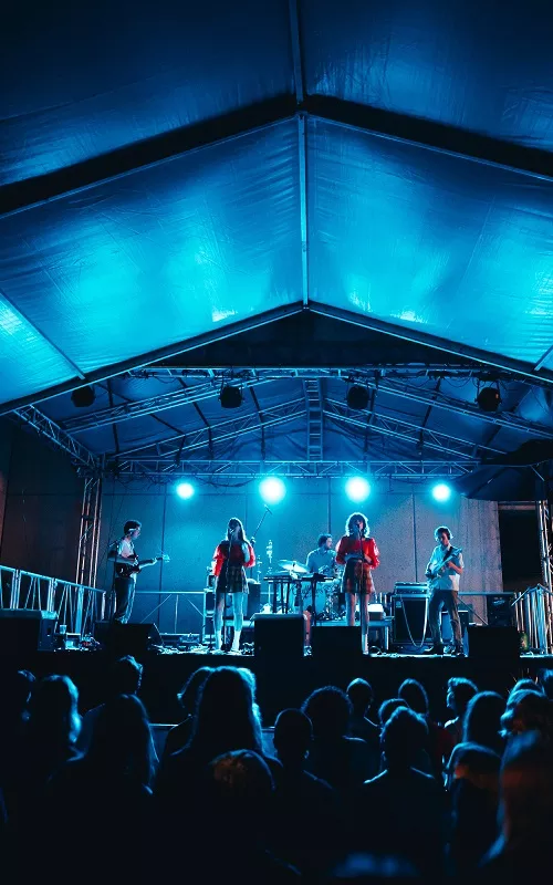 Band performing on stage, credit: Dave Kan. 